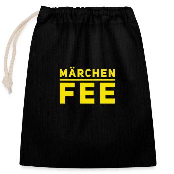 Un conte de fées - Sac cadeau en coton avec cordon (25 x 30 cm) - noir - Devant