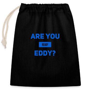Can we start? - Closable cotton gift bag (25x30cm) - black - Front