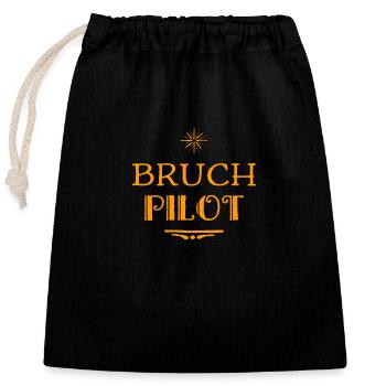 I'm a fraction pilot - Closable cotton gift bag (25x30cm) - black - Front