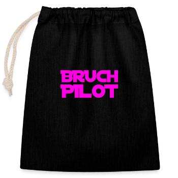 once again a crash pilot - Closable cotton gift bag (25x30cm) - black - Front