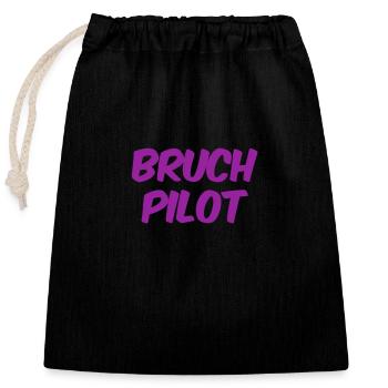 here's a crash pilot - Closable cotton gift bag (25x30cm) - black - Front