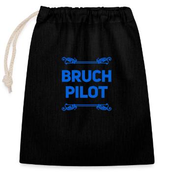 here's a fraction pilot - Closable cotton gift bag (25x30cm) - black - Front