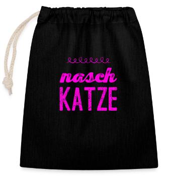 Voici à quoi ressemble une dent sucrée - Sac cadeau en coton avec cordon (25 x 30 cm) - noir - Devant