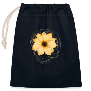 Style de dessin d’une ligne rose - Sac cadeau en coton avec cordon (25 x 30 cm) - bleu marine - Devant
