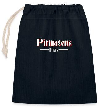 Pirmasens - Verschließbarer Geschenkbeutel aus Baumwolle (25x30cm) - Navy - Vorne
