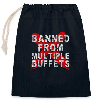 Buffet Hunger Hotel Frequent Eater - Closable cotton gift bag (25x30cm) - navy - Front