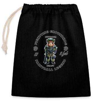 Paintalling groundhog gaming 2 février - Sac cadeau en coton avec cordon (25 x 30 cm) - noir - Devant