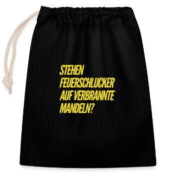 was Feuerschlucker wohl mögen? - Verschließbarer Geschenkbeutel aus Baumwolle (25x30cm) - Schwarz - Vorne