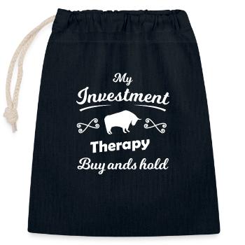 Der Dividenden Investor - Verschließbarer Geschenkbeutel aus Baumwolle (25x30cm) - Navy - Vorne