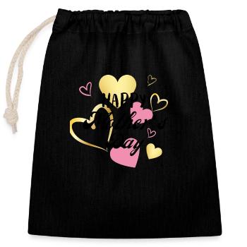 happy Mother’s Day - Sac cadeau en coton avec cordon (25 x 30 cm) - noir - Devant