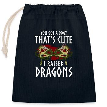Dragons Mythical Creatures Books - Closable cotton gift bag (25x30cm) - navy - Front