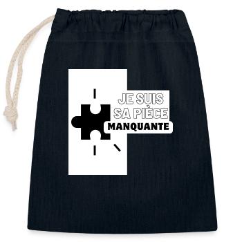 Tandem Puzzle Tee Set - Sac cadeau en coton avec cordon (25 x 30 cm) - bleu marine - Devant