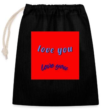 My Design - Closable cotton gift bag (25x30cm) - black - Front