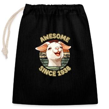 awesome Since 1938 - Humor 1938 Birthday Gift - Closable cotton gift bag (25x30cm) - black - Front