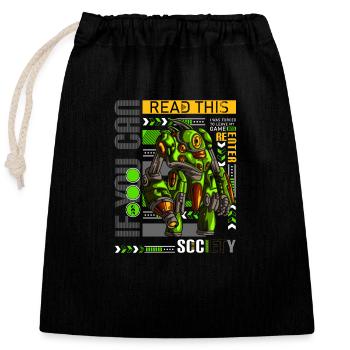 Manette de jeu PC Nerd Gamer - Sac cadeau en coton avec cordon (25 x 30 cm) - noir - Devant