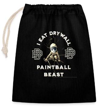 Ich esse trockene Wand Paintball Kleinkind zerkleinern trhu - Verschließbarer Geschenkbeutel aus Baumwolle (25x30cm) - Schwarz - Vorne