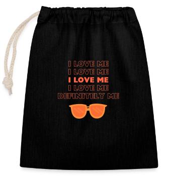 I Love Me - Closable cotton gift bag (25x30cm) - black - Front