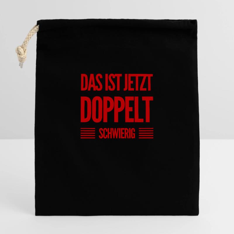 Difficulté double Sac cadeau en coton avec cordon (25 x 30 cm)