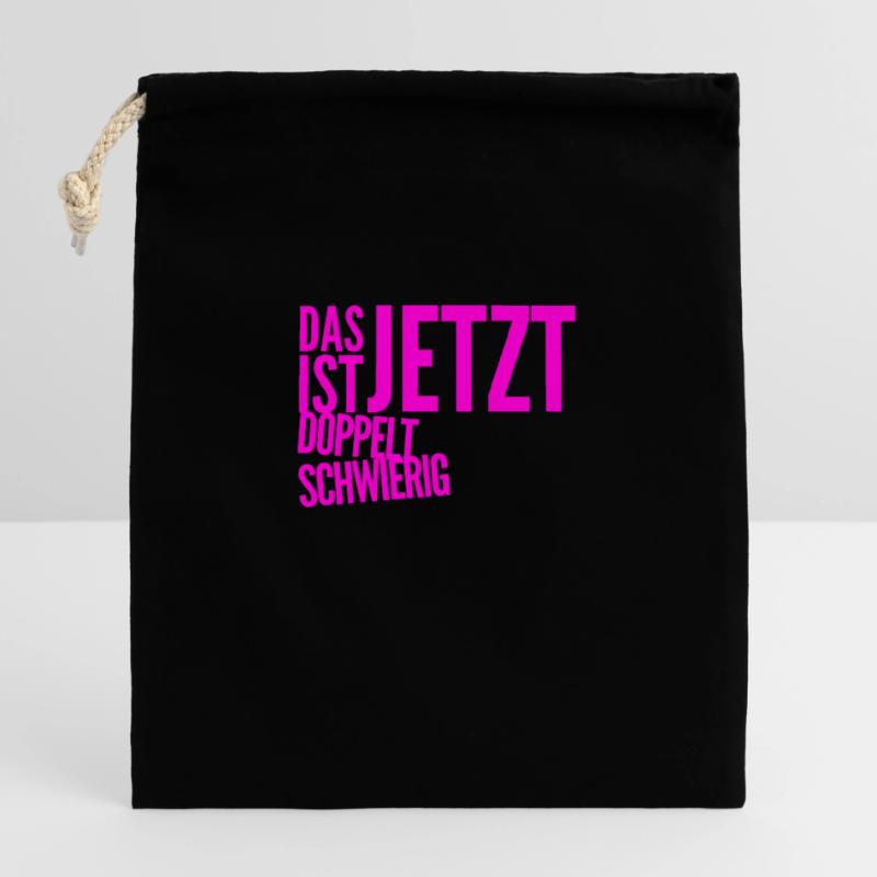C’est de plus en plus difficile Sac cadeau en coton avec cordon (25 x 30 cm)