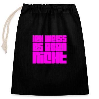 Aucune idée - Sac cadeau en coton avec cordon (25 x 30 cm) - noir - Devant