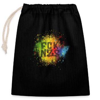 fck nzs wall speckled colours - Verschließbarer Geschenkbeutel aus Baumwolle (25x30cm) - Schwarz - Vorne