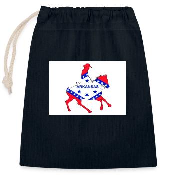 Arkansas State Flag Cowboy - Closable cotton gift bag (25x30cm) - navy - Front