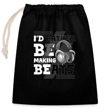 Music Celebration Rave - Closable cotton gift bag (25x30cm) - black - Front