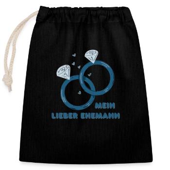 My Dear Husband - Closable cotton gift bag (25x30cm) - black - Front
