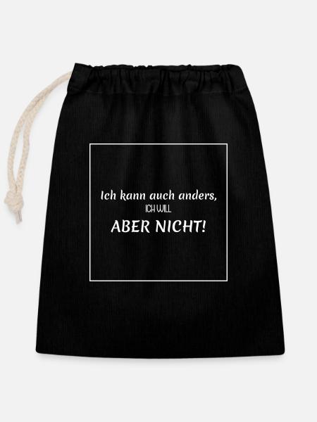 witziger Spruch - Verschließbarer Geschenkbeutel aus Baumwolle (25x30cm) - Schwarz