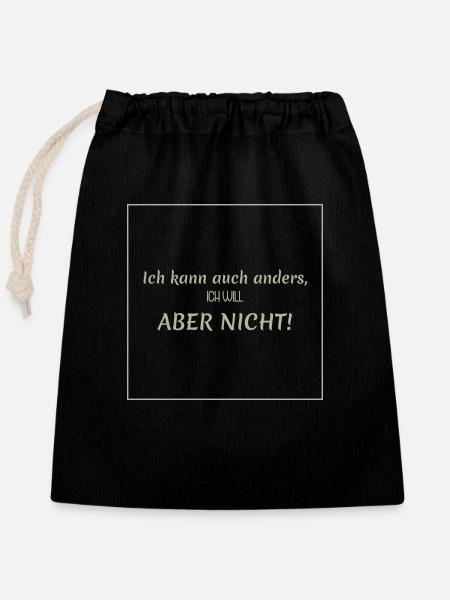 witziger lustiger spruch - Verschließbarer Geschenkbeutel aus Baumwolle (25x30cm) - Schwarz