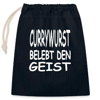Currywurst - Verschließbarer Geschenkbeutel aus Baumwolle (25x30cm) - Navy - Vorne