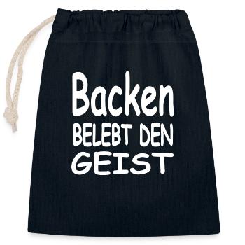 Bake - Closable cotton gift bag (25x30cm) - navy - Front
