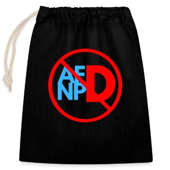 AFD NPD Verbot - Verschließbarer Geschenkbeutel aus Baumwolle (25x30cm) - Schwarz - Vorne