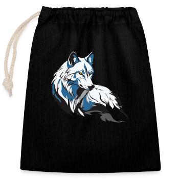 wolf dog animal dog shirt idea beautiful predator - Closable cotton gift bag (25x30cm) - black - Front