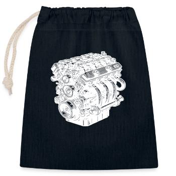 Mechaniker Zylinder Motorblock Hubraum Fan Motor - Verschließbarer Geschenkbeutel aus Baumwolle (25x30cm) - Navy - Vorne