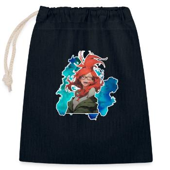 Mrs. Soline Youplalou - Closable cotton gift bag (25x30cm) - navy - Front