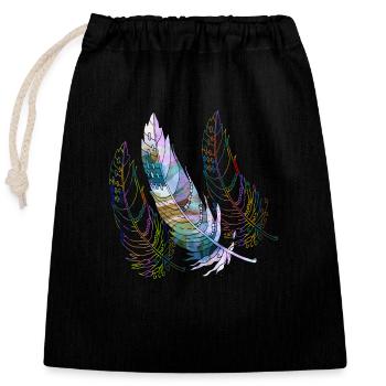 Pen - Closable cotton gift bag (25x30cm) - black - Front