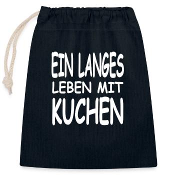Kuchen - Verschließbarer Geschenkbeutel aus Baumwolle (25x30cm) - Navy - Vorne