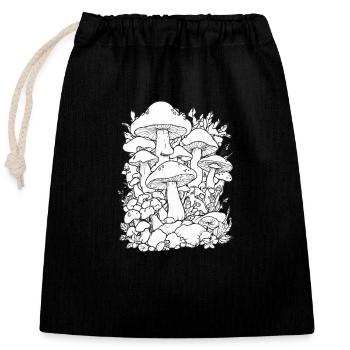Fungi - Closable cotton gift bag (25x30cm) - black - Front