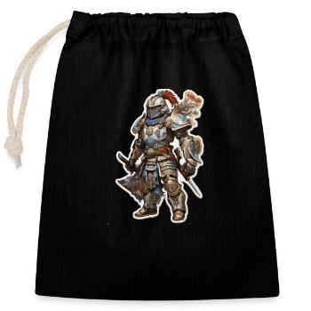 Knight Fantasy - Closable cotton gift bag (25x30cm) - black - Front