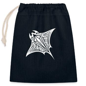 Tatouage tribal de raie manta en vol sous-marin - Sac cadeau en coton avec cordon (25 x 30 cm) - bleu marine - Devant