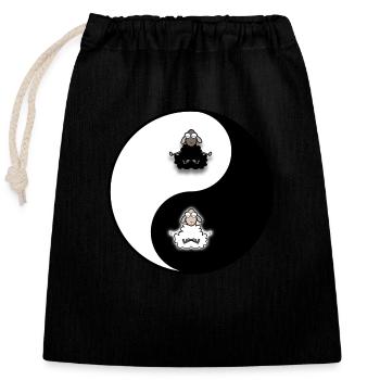 Meditation Yin Yang - Closable cotton gift bag (25x30cm) - black - Front