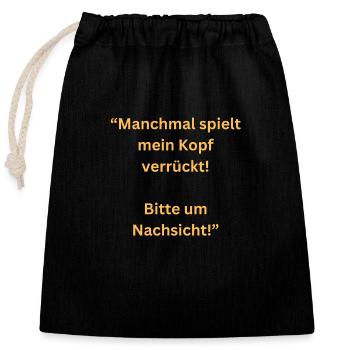 Parfois, ma tête devient folle 1 - Sac cadeau en coton avec cordon (25 x 30 cm) - noir - Devant