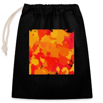 Des taches de couleur - Sac cadeau en coton avec cordon (25 x 30 cm) - noir - Devant