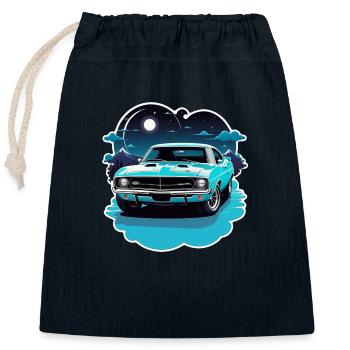 Oldtimer Sonnenuntergang - Verschließbarer Geschenkbeutel aus Baumwolle (25x30cm) - Navy - Vorne