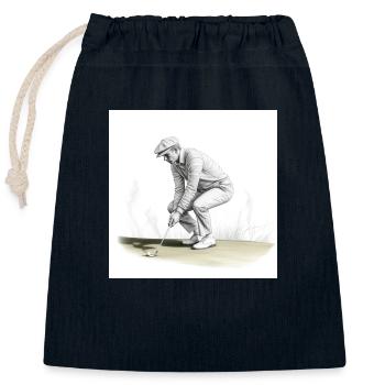 Golfeur avec -club - Sac cadeau en coton avec cordon (25 x 30 cm) - bleu marine - Devant