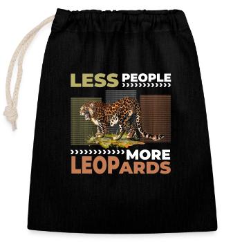 Safari Big Cat Cat Animal Welfare - Closable cotton gift bag (25x30cm) - black - Front