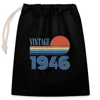 Vintage 1946 - Closable cotton gift bag (25x30cm) - black - Front