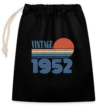Vintage 1952 - Closable cotton gift bag (25x30cm) - black - Front