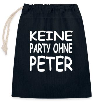 Party - Verschließbarer Geschenkbeutel aus Baumwolle (25x30cm) - Navy - Vorne